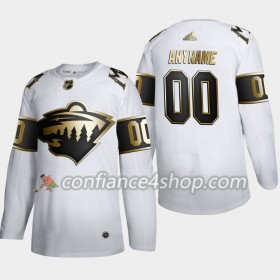 Adidas Maillot de Hockey Minnesota Wild Personnaliser Adidas 2019-20 Golden Edition Blanc Authentic - Homme